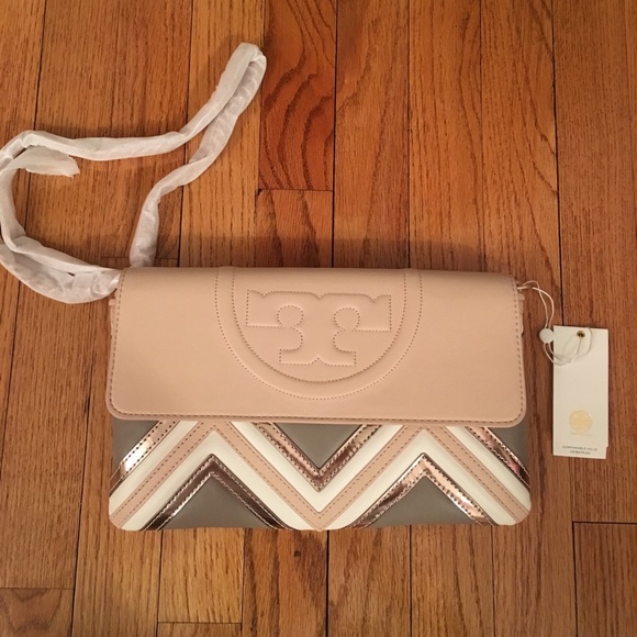 NWT Tory Burch Authentic Fleming Geo Bag/Clutch - Picture 2 of 8